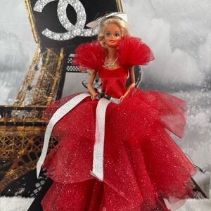 Barbie Red Sparkle Dress Doll